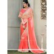 Faux Chiffon Embroidered Work Shaded Saree