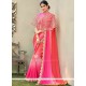 Pink Lace Work Shaded Saree