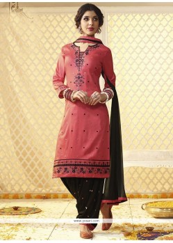 Pink Resham Work Punjabi Suit