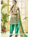 Print Work Multi Colour Cotton Punjabi Suit