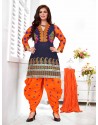 Ayesha Takia Navy Blue And Orange Cotton Punjabi Patiala Suit