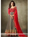 Jennifer Winget Embroidered Work Floor Length Anarkali Suit