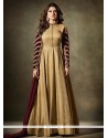 Jennifer Winget Art Silk Embroidered Work Beige Floor Length Anarkali Suit