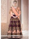 Banglori Silk Peach And Wine Lehenga Choli