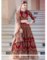 Maroon Patch Border Work Lehenga Choli