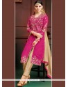 Hot Pink Resham Work Pant Style Suit