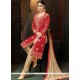 Red Embroidered Work Pant Style Suit