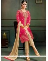 Rose Pink Art Silk Pant Style Suit