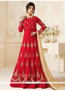 Ayesha Takia Red Resham Work Floor Length Anarkali Suit