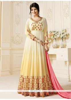 Ayesha Takia Cream Resham Work Floor Length Anarkali Suit