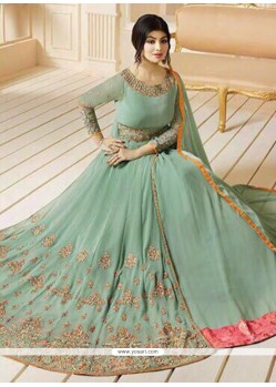 Ayesha Takia Resham Work Blue Faux Georgette Floor Length Anarkali Suit