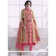 Beige And Pink Embroidered Work Churidar Designer Suit