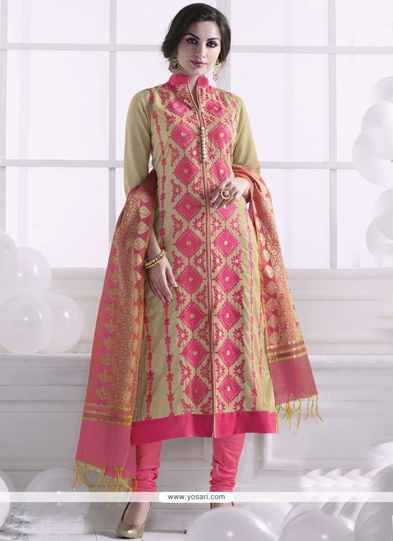 Prachi Desai Georgette Aari Work Churidar Designer Suit
