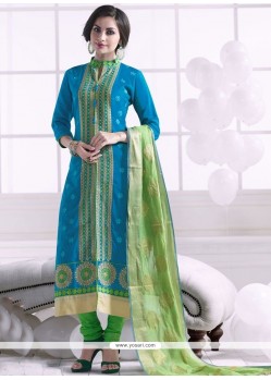 Cotton Embroidered Work Churidar Designer Suit