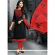 Cotton Black Embroidered Work Churidar Suit