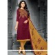 Wine Churidar Suit