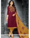 Wine Churidar Suit