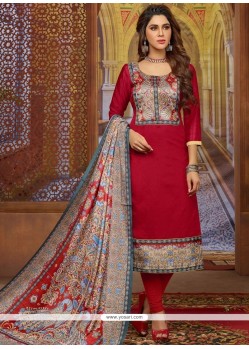 Art Silk Maroon Churidar Suit