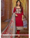 Art Silk Maroon Churidar Suit