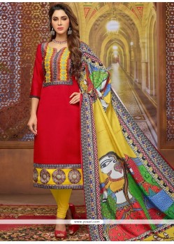 Red Churidar Suit