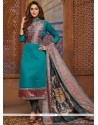 Print Work Art Silk Churidar Suit