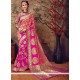 Cotton Silk Pink Weaving Work Traditional Saree