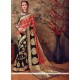 Black And Orange Cotton Silk Designer Traditional Saree