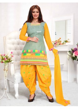 Ayesha Takia Mustard Cotton Punjabi Patiala Suit