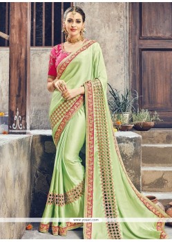 Lace Work Art Silk Traditional Designer Saree