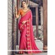 Hot Pink Lace Work Art Silk Designer Traditional Saree