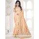 Beige Embroidered Work Art Silk Designer Traditional Saree