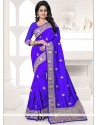 Art Silk Blue Traditional Designer Saree