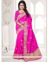 Art Silk Hot Pink Traditional Saree