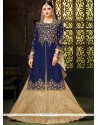 Art Silk Navy Blue Long Choli Lehenga