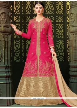 Resham Work Art Silk Long Choli Lehenga