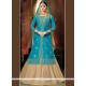 Art Silk Blue Long Choli Lehenga