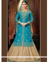 Art Silk Blue Long Choli Lehenga