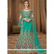 Art Silk Sea Green Lehenga Choli