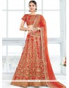 Raw Silk Embroidered Work Lehenga Choli