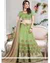 Raw Silk Green Lehenga Choli