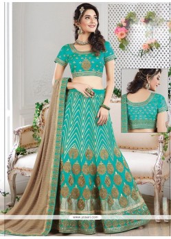 Raw Silk Sea Green Lehenga Choli