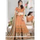 Raw Silk Orange Lace Work Lehenga Choli