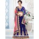 Embroidered Velvet Lehenga Choli In Navy Blue