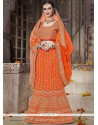 Resham Banarasi Silk Lehenga Choli In Orange