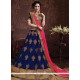 Navy Blue Embroidered Work Faux Georgette Lehenga Choli