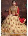 Beige Embroidered Work Lehenga Choli