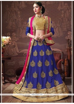 Embroidered Work Blue Lehenga Choli