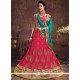 Hot Pink Faux Georgette Lehenga Choli