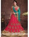 Hot Pink Faux Georgette Lehenga Choli