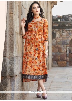 Orange Party Wear Kurti